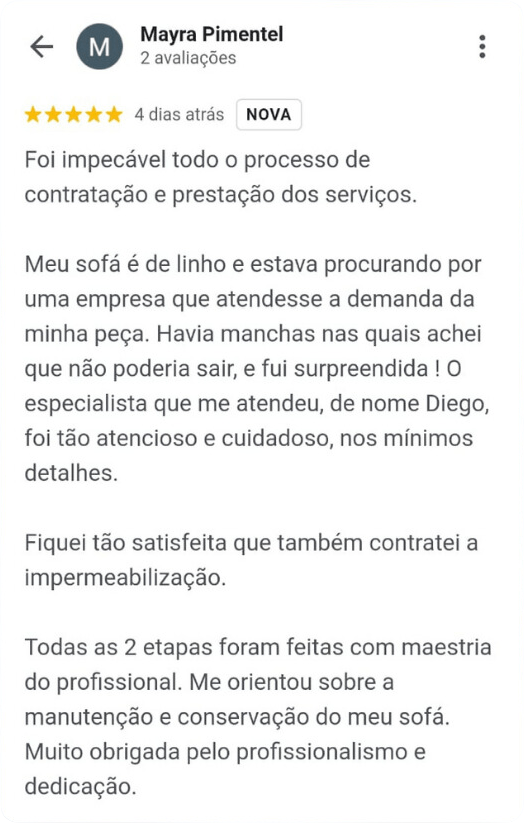 Comentários de clientes nas rede sociais