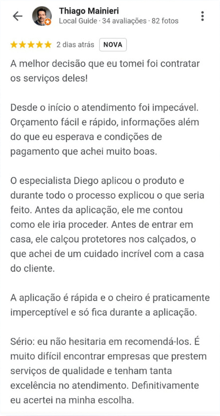 Comentários de clientes nas rede sociais